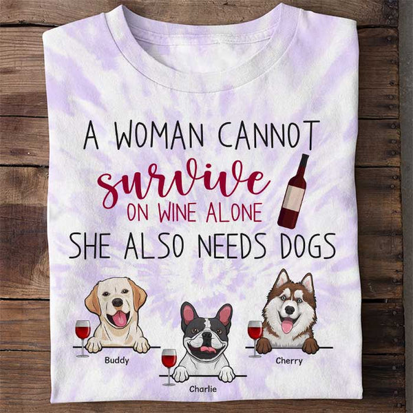 A Woman Cannot Survive On Wine Alone She Also Needs A Snoopy T-Shirt -  TeeNavi