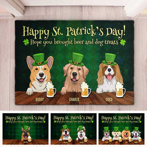 Happy Saint Patrick's Day, Hope You Brought Beer - Personalized Decorative Mat.