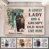 A Lovely Couple Live Here - Personalized Decorative Mat - Gift For Couples, Husband Wife