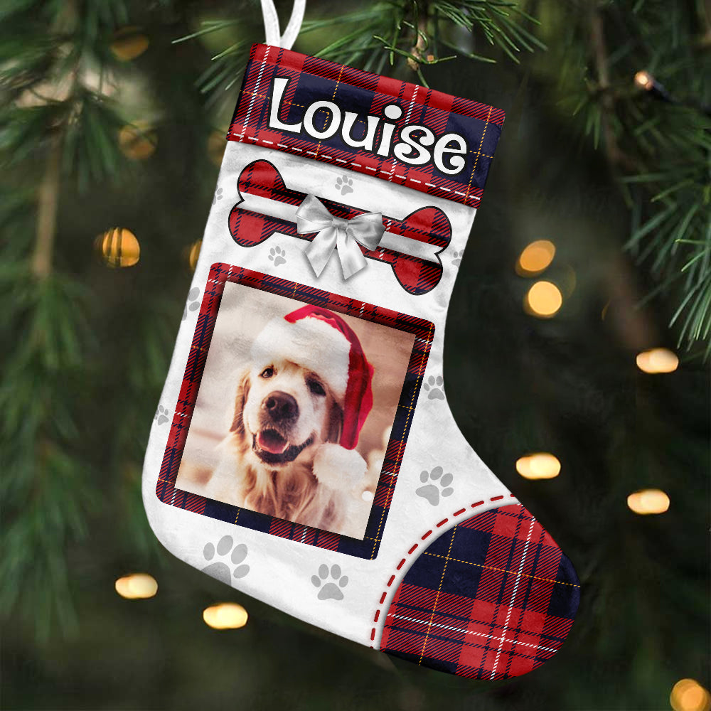 Have A Fetching Christmas - Upload Pet Photo - Personalized Christmas Stocking.