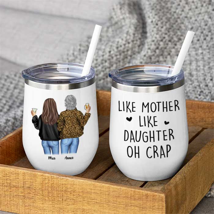 Funny Mom Gift from Daughter Like Mother Like Daughter Oh Crap Coffe –  BackyardPeaks