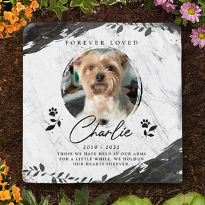 We Hold You In Our Hearts Forever - Personalized Memorial Stone, Pet Grave Marker - Upload Image, Memorial Gift, Sympathy Gift