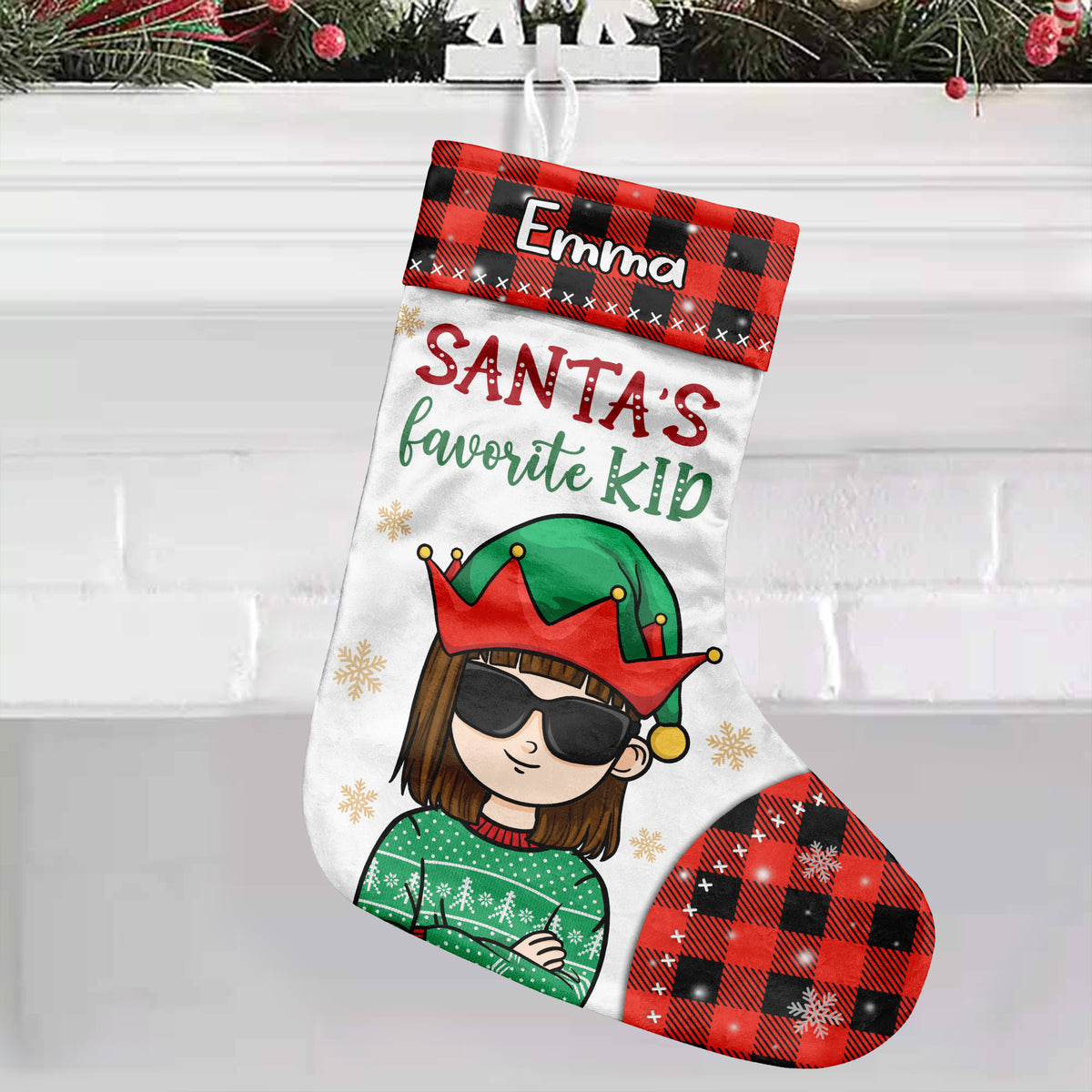 Santa's Favorite Kid - Merry Christmas To The Coolest Kid - Personalized Christmas Stocking.