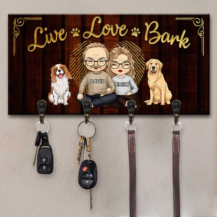 Home Sweet Home - Personalized Key Hanger, Key Holder - Gift for Couples  Husband Wife 4-5 Key Hooks Wooden Decorative Family Sign with Hooks Key