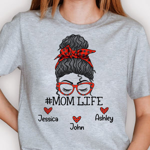 Mom Life Messy Bun - Personalized Unisex T-shirt, Hoodie, Sweatshirt.