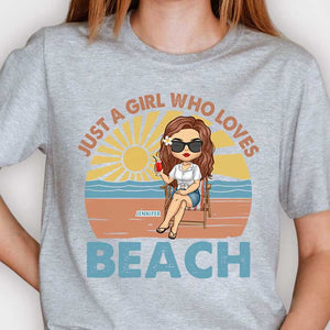 Just A Girl Who Loves Beach - Personalized Unisex T-shirt, Hoodie - Gift For Bestie
