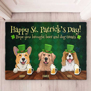 Happy Saint Patrick's Day, Hope You Brought Beer - Personalized Decorative Mat.