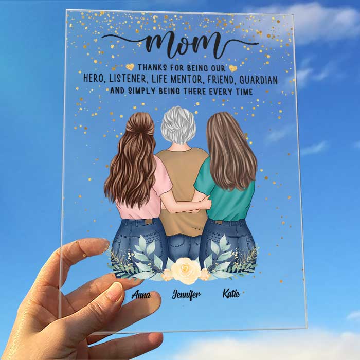 Mom Thanks For Being My Hero - Gift For Mom - Personalized Acrylic Plaque.