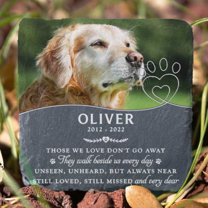 Fly With New Wings, Memorial Gift For Dog Lovers, Custom Photo,  Personalized Pet Memorial Stone