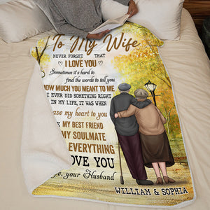 To My Wife Never Forget That I Love You - Gift For Couples, Personalized Blanket.