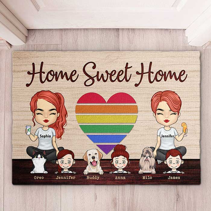 Home Sweet Home - Family Personalized Custom Home Decor Decorative Mat -  Pawfect House ™