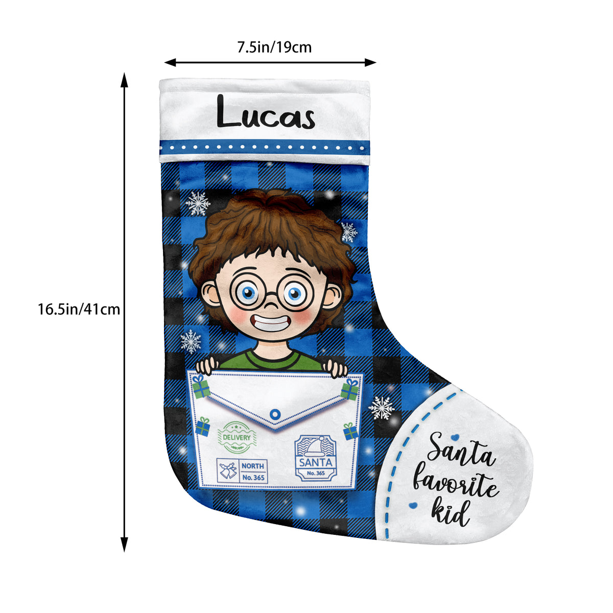 Santa's Favorite Kid - Happy Christmas - Personalized Christmas Stocking.