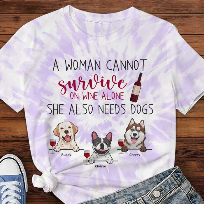 A Woman Cannot Survive On Wine Alone She Also Needs A Snoopy T-Shirt -  TeeNavi