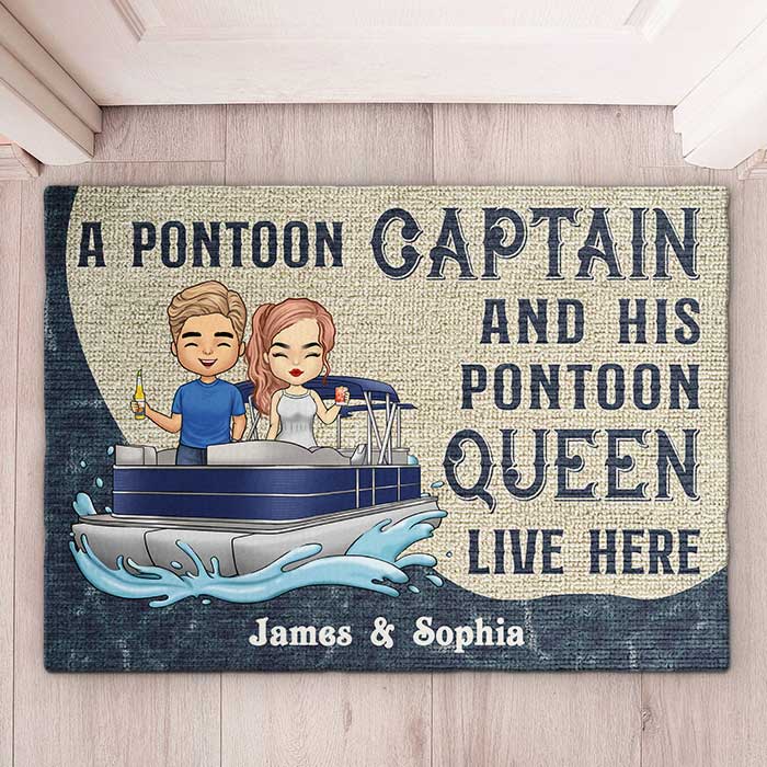 Colorful Pontoon Boat Personalized Can Cooler