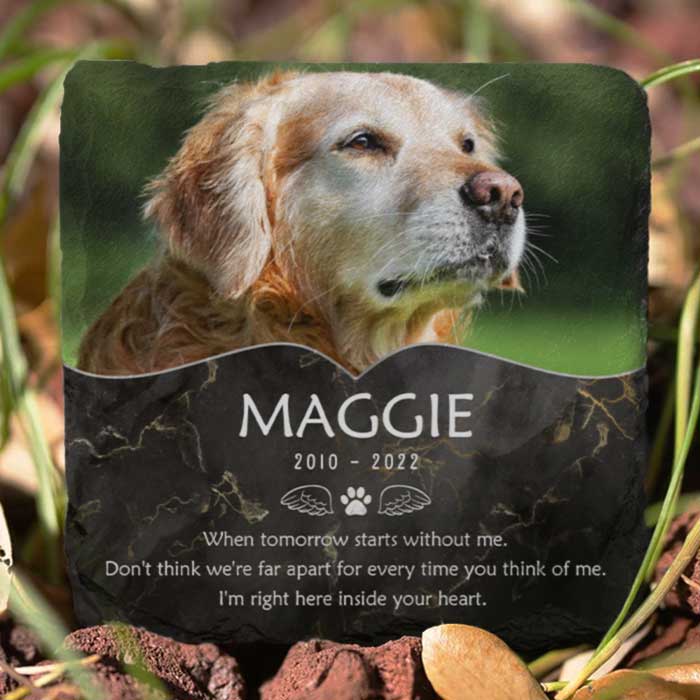 Every Time You Think Of Me I'm Right Here - Personalized Memorial Stone, Pet Grave Marker - Upload Image, Memorial Gift, Sympathy Gift