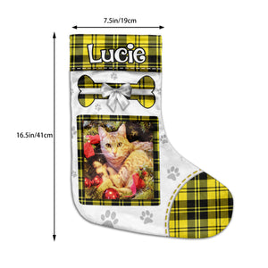 Have A Fetching Christmas - Upload Pet Photo - Personalized Christmas Stocking.