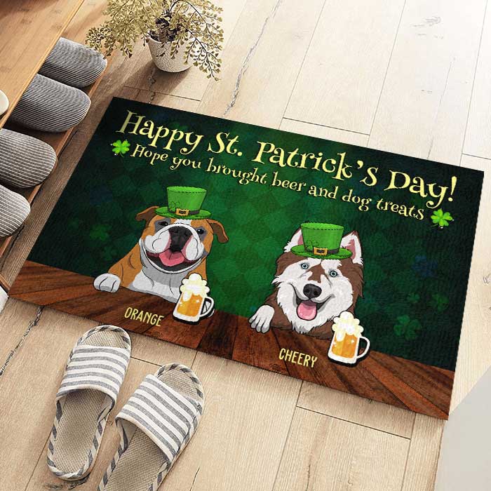 Happy Saint Patrick's Day, Hope You Brought Beer - Personalized Decorative Mat.