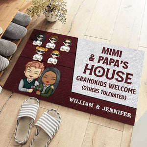 Grandpa & Grandma's House, Grandkids Welcome - Gift For Couples, Husband Wife - Personalized Decorative Mat