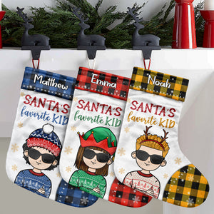 Santa's Favorite Kid - Merry Christmas To The Coolest Kid - Personalized Christmas Stocking.