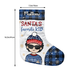 Santa's Favorite Kid - Merry Christmas To The Coolest Kid - Personalized Christmas Stocking.