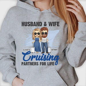 Husband & Wife Cruising Partners For Life - Gift For Couples, Husband Wife - Personalized Unisex Hoodie