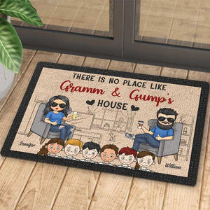 There Is No Place Like Grandma & Grandpa's House - Gift For Couples, Husband Wife - Personalized Decorative Mat