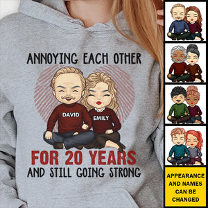 Annoying Each Other For Many Years Still Going Strong - Anniversary Gifts, Gift For Couples, Husband Wife - Personalized Unisex Hoodie.