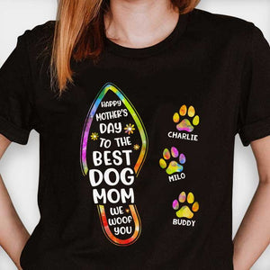 Happy Mother's Day To The Best Dog Mom Paw Print - Gift for Mother's Day - Personalized Unisex T-Shirt, Hoodie.