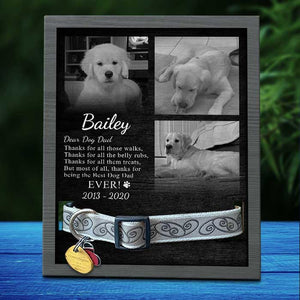 Thanks For All Those Walks - Upload Image, Personalized Memorial Pet Loss Sign (11x9 inches).