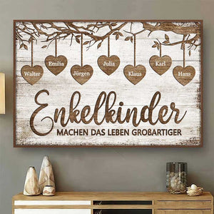 Enkelkinder Machen Das Leben Großartiger - Personalized Horizontal Poster German.