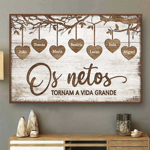 Os Netos Tornam A Vida Grande - Personalized Horizontal Poster Portuguese.