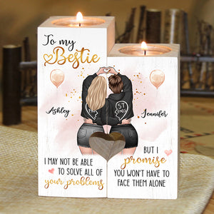 I Promise You Won't Have To Face Them Alone - Personalized Candle Holder.