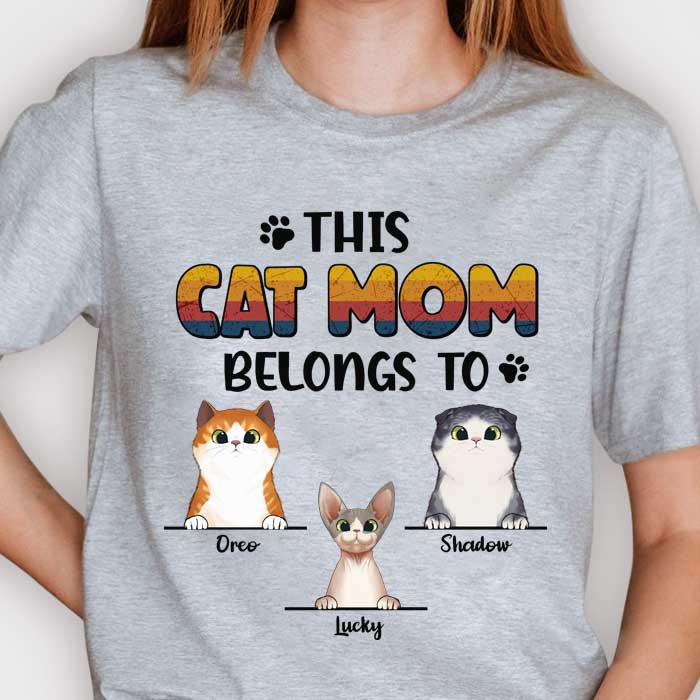 This Cat Dad Belongs To - Gift for Cat Dad, Cat Mom - Personalized Unisex T-Shirt, Hoodie.