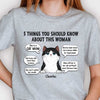 Five Things You Should Know She Is A Cat Mum - Mother's Day Gifts, Gift For Cat Mum - Personalized Unisex T-shirt, Hoodie