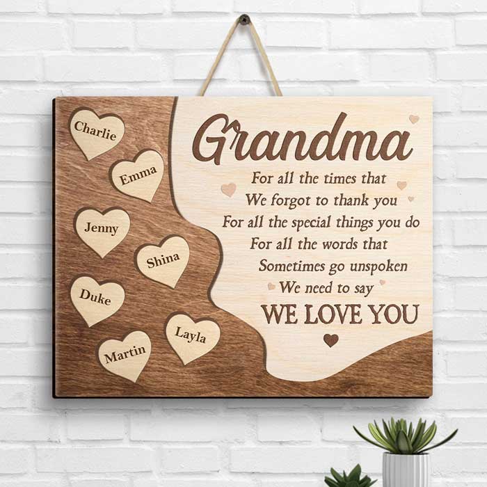 I Need To Say I Love You - Gift For Mom, Grandma - Personalized Shaped Wood Sign.
