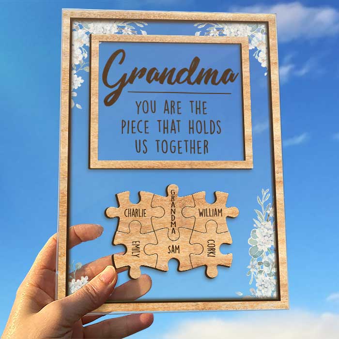 Puzzle Mom You Are The Piece That Holds Us Together - Personalized Wooden  Photo Plaque Gift For Mother Grandma