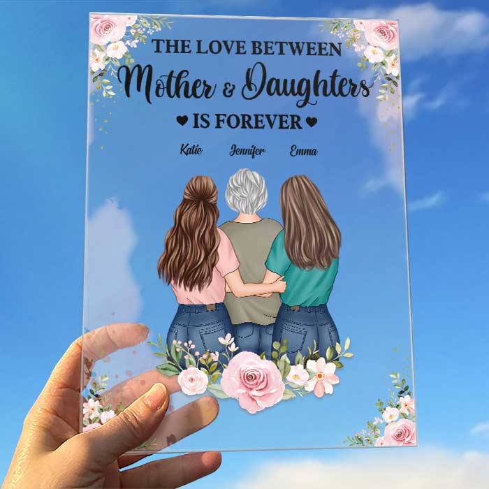 The Love Between Mother And Children - Gift for mom, daughter, son -  Personalized Shaped Plaque Light Base