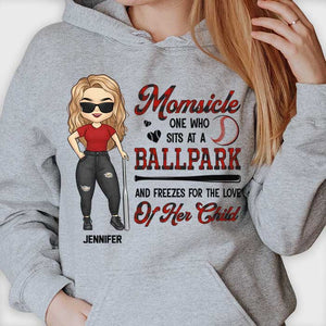 Momsicle One Who Sits At A Ballpark And Freezes For The Love Of Her Child - Gift For Mom, Personalized Unisex T-shirt, Hoodie.