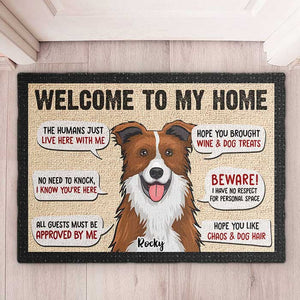 Welcome To Our Home - Dog Sayings, Gift For Dog Lovers - Personalized Decorative Mat.