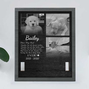 Thanks For All Those Walks - Upload Image, Personalized Memorial Pet Loss Sign (11x9 inches).