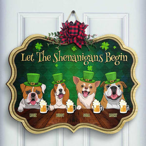Happy Saint Patrick's Day - Gift For Dog Lovers, Personalized Shaped Wood Sign.