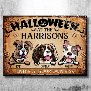 Halloween Is Coming To Town - Gift For Dog Lovers - Personalized Metal Sign.