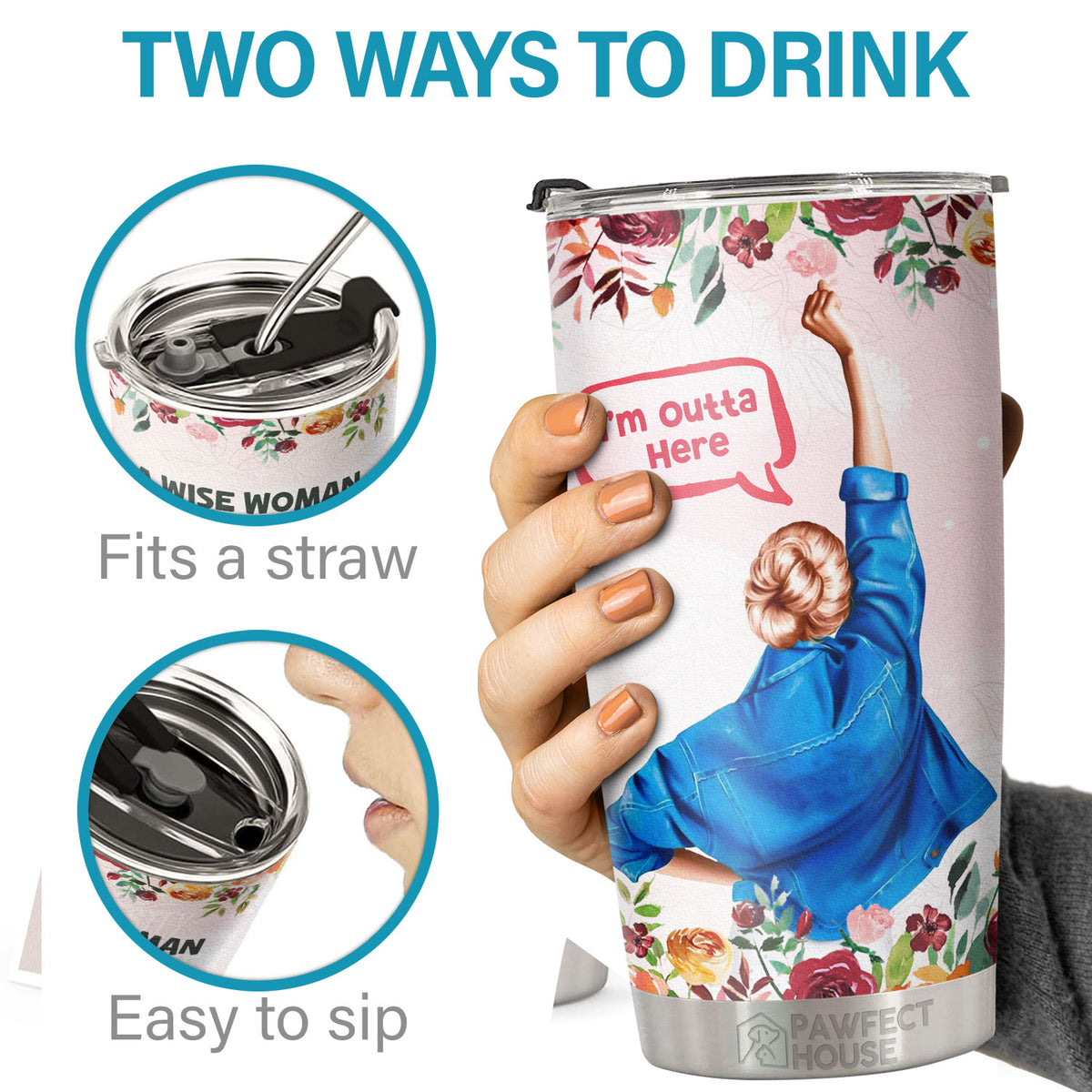 Une femme sage a dit : « Je m'en vais, elle a vécu heureuse pour toujours » - Gobelet - Cadeau de retraite pour la famille, les collègues, les amis, départ à la retraite heureux