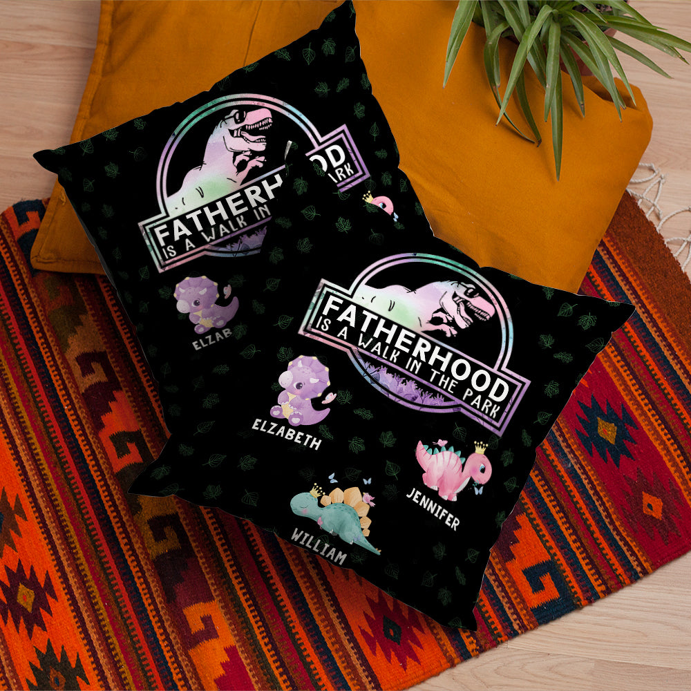 Gift for Dad - Fatherhood Is A Walk In The Park - Personalized Pillow (Insert Included).