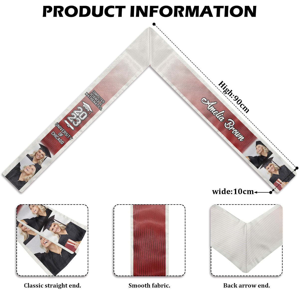 Gift For Graduation's Day, Class Of 2024 - Upload Image, Personalized Graduation Stole