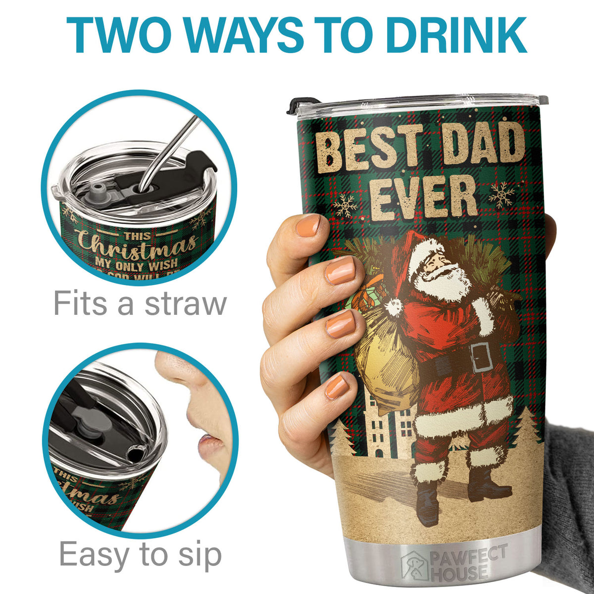 Mon seul souhait à Dieu sera de vous garder heureux, chaleureux et en bonne santé - Gobelet - Cadeau de Noël pour la famille, le couple, les amis, décoration de Noël, cadeau de vacances