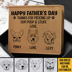 Dear Dog Dad We Woof You - Personalized Bifold Wallet - Gift For Dad