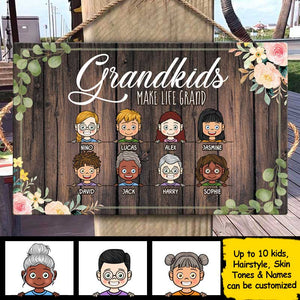 Grandkid Make Life Grand - Personalized Rectangle Sign.