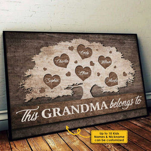 This Grandma Belongs To These Kids - Personalized Horizontal Poster.