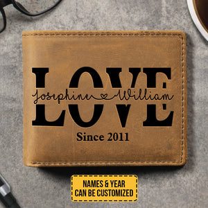 Love You Forever - Personalized Bifold Wallet - Gift For Couples, Husband Wife